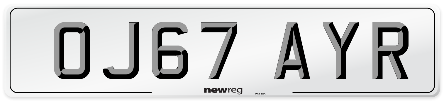 OJ67 AYR Number Plate from New Reg